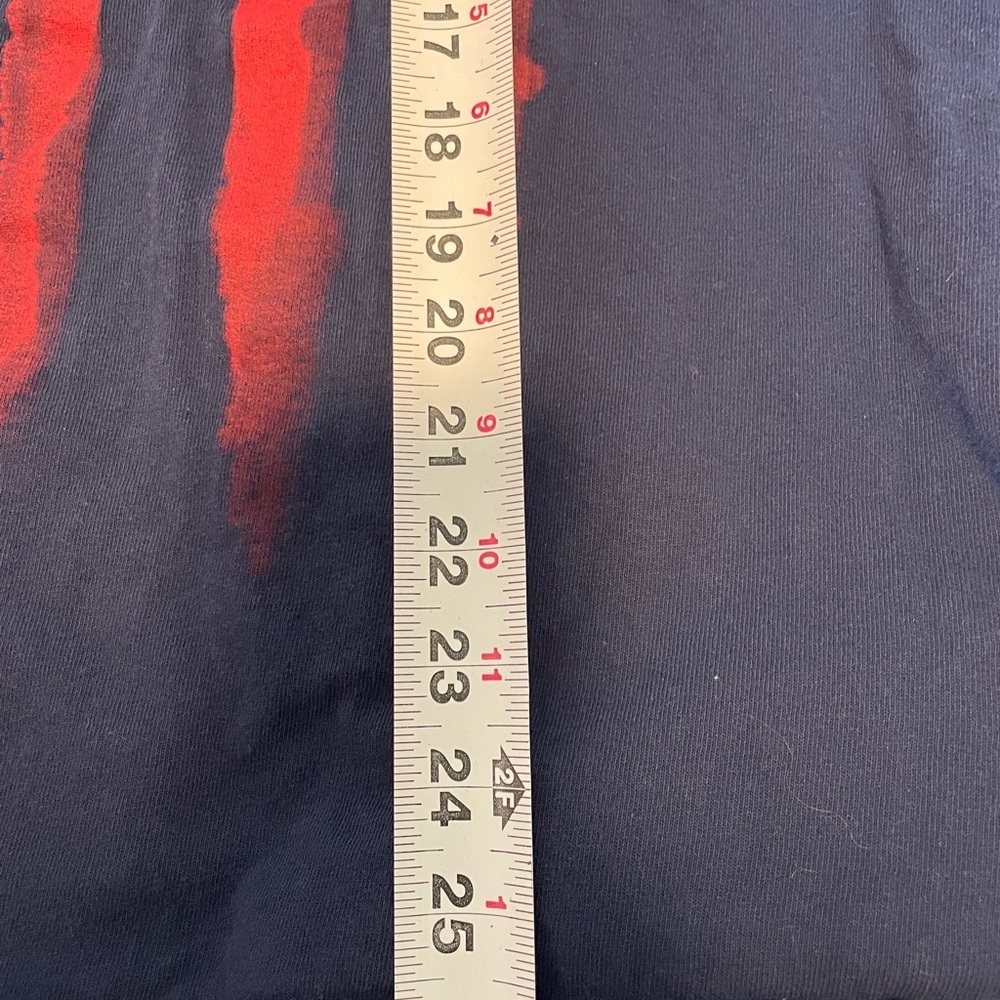 Navy Blue Graphic Tee with Red and Blue Design - Picture 5 of 7